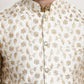 Sojanya Men Blue Ethnic Motifs Kurta with Pyjamas & Nehru Jacket | Swadesiicart