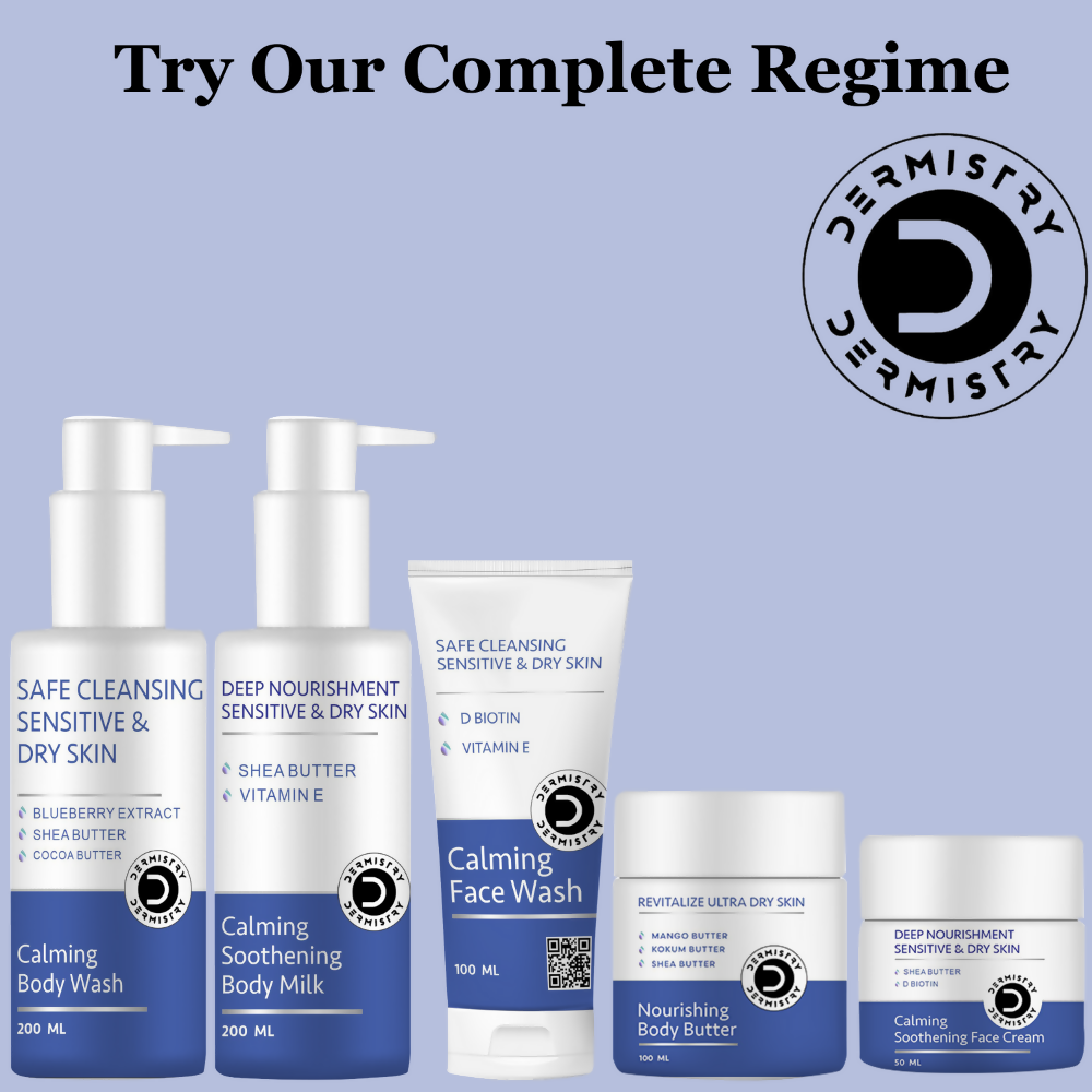 Dermistry Sensitive & Dry Skin Care Deep Nourishment Calming Soothing Face Cream Shea Butter Biotin - Swadesiicart