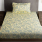 Story@home Cream-Coloured & Grey Floral Microfiber 180 TC Bedsheet & Pillow Cover - Swadesiicart
