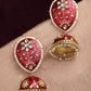Maroon Jhumka Earrings for Womens for Ethnic Party by House of Ree | Swadesiicart