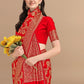 Kalini Red & Golden Floral Zari Silk Blend Banarasi Saree | Swadesiicart
