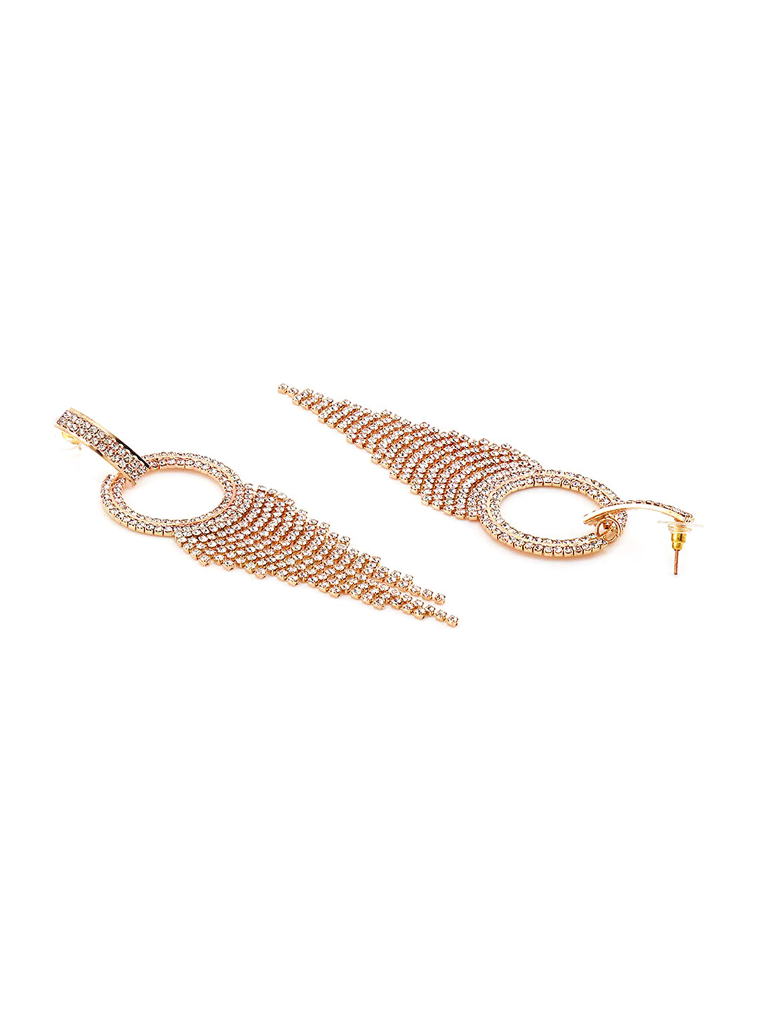 Yellow Chimes Gold-Toned Contemporary Drop Earrings - Swadesiicart