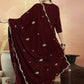 Jyoti Fashion Women's Maroon Velvet Cording with Resham Thread & Sequin Kurta with Trouser & Dupatta | Swadesiicart