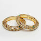 NVR Women's Set of 2 Gold-Polished Kundan Traditional Bangles - Swadesiicart