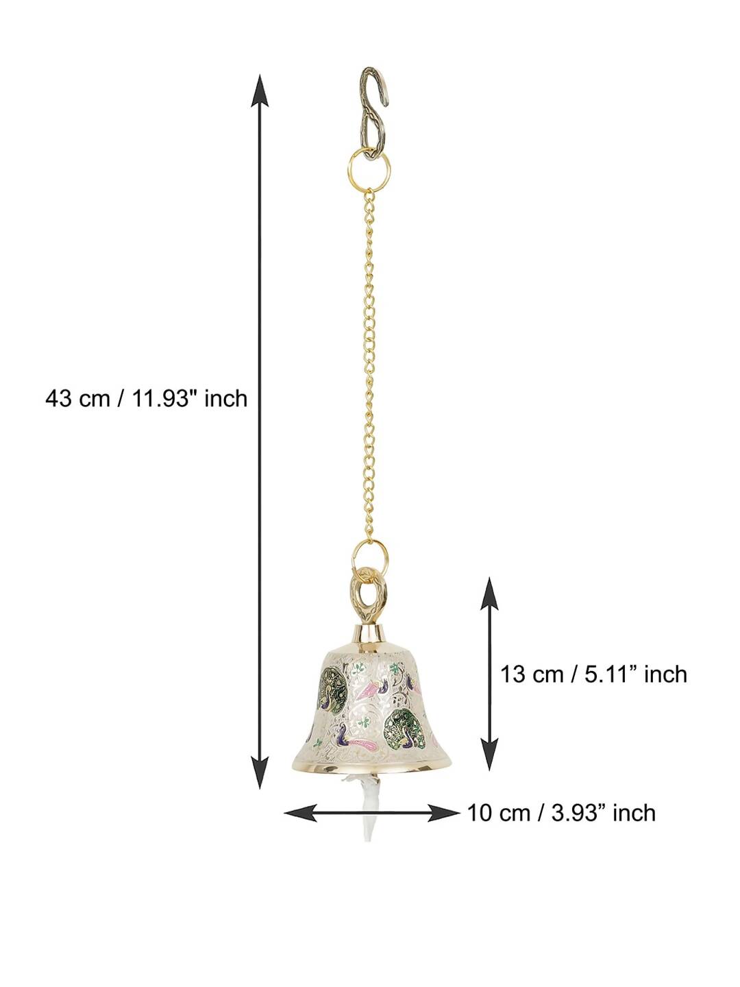 eCraftIndia Multicoloured Brass Hanging Pooja Bell Showpieces | Swadesiicart
