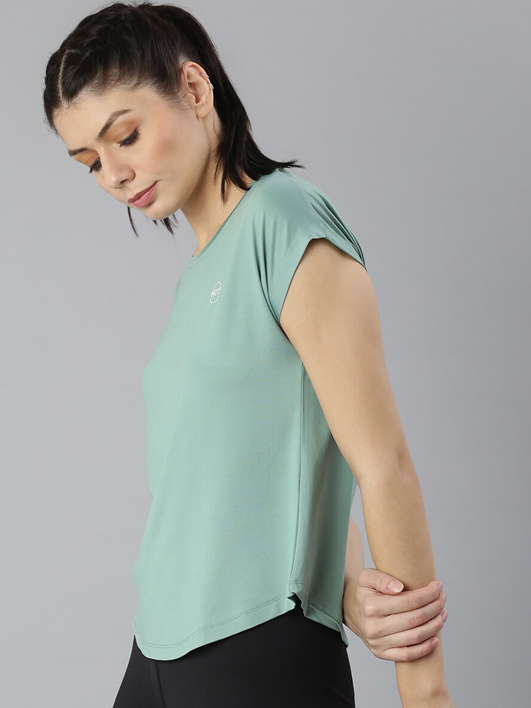 MKH Women Green Extended Sleeves Dri-FIT Sports T-shirt - Swadesiicart