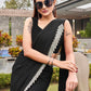 Tikhi Imli Black Beads and Stones Saree | Swadesiicart