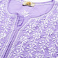 ADA Women Mauve & White Ethnic Motifs Embroidered Chikankari Kurta | Swadesiicart