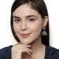 Anikas Creation Gold-Polished & Blue Enamelled Peacock Shaped Jhumkas - Swadesiicart