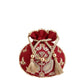 Masq Red & Gold-Toned Embellished Embroidered Potli Clutch - Swadesiicart