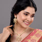 Saraf RS Jewellery Gold-Polished White & Magenta American Diamond Studded Jewellery Set - Swadesiicart