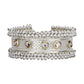 Joban Fashion Women White Beads Style Silver Tone Bangle | Swadesiicart