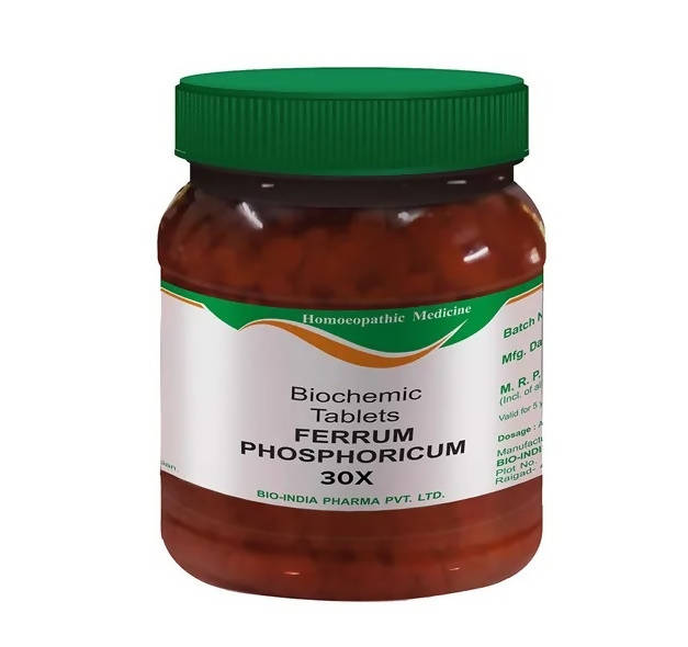 Bio India Homeopathy Ferrum Phosphoricum Biochemic Tablets – Homeopathic Inflammation & Immunity Tissue Salt