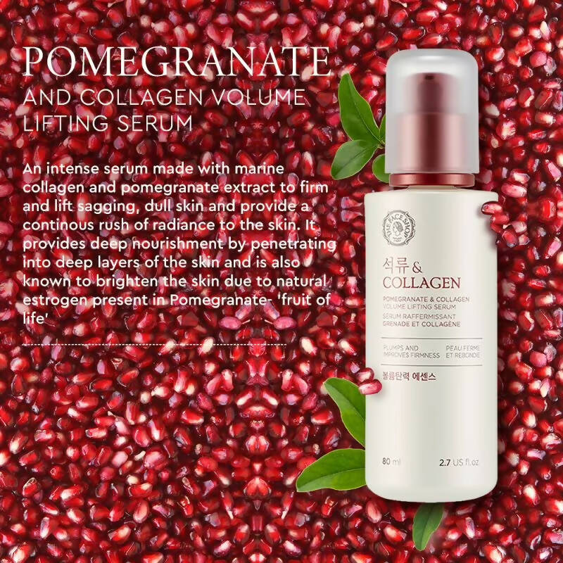 The Face Shop Pomegranate & Collagen Volume Lifting Serum - Korean Skincare | Swadesiicart