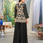 Anaita Black Heavy Embroidered Faux Georgette Stitched Plazzo Suit