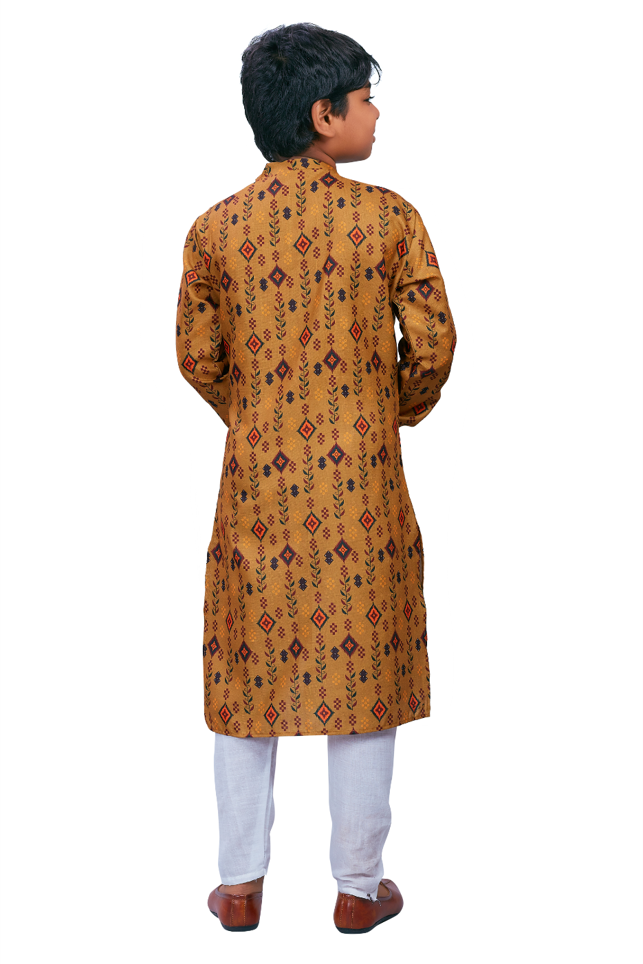 DEIANA'S Casual Designer Kurta Pyjama Set For Boys And kids (Brown With Multicolor) | Swadesiicart