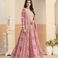 Anaita Pink Heavy Embroidered Faux Georgette Anarkali Suit With Salwar