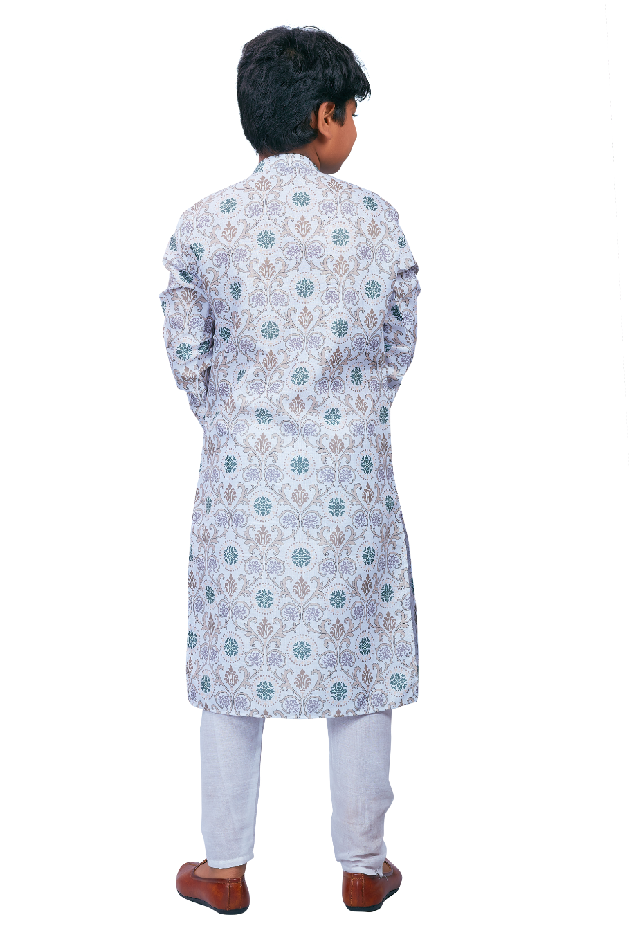 DEIANA'S Casual Designer Kurta Pyjama Set For Boys And kids (White With Multicolor) | Swadesiicart