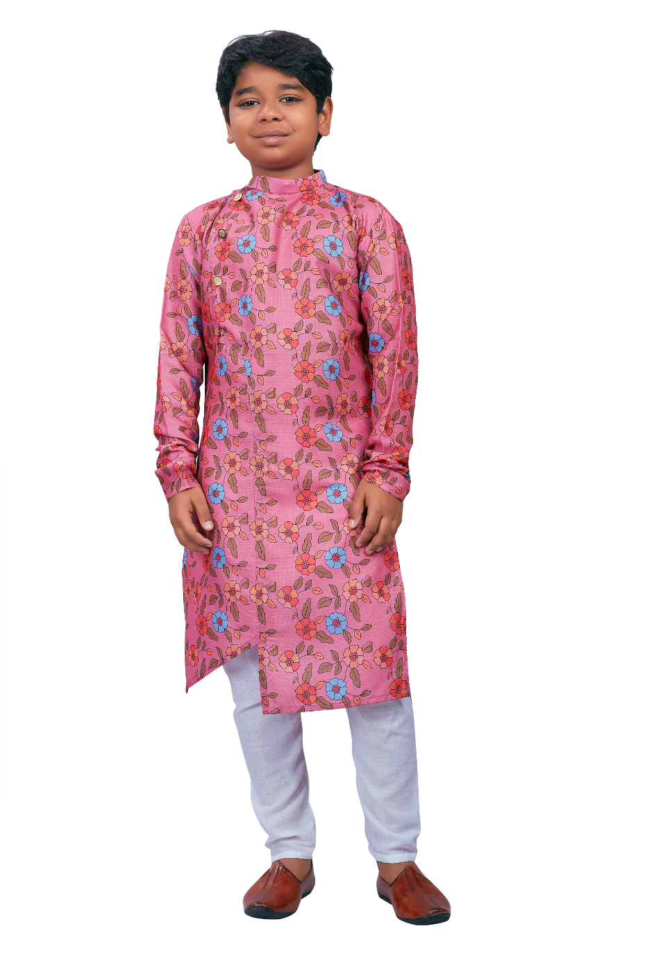 DEIANA'S Casual Designer Kurta Pyjama Set For Boys And kids (Pink With Multicolor) | Swadesiicart