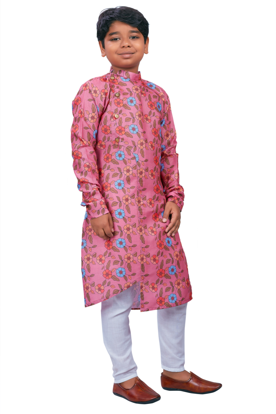 DEIANA'S Casual Designer Kurta Pyjama Set For Boys And kids (Pink With Multicolor) | Swadesiicart