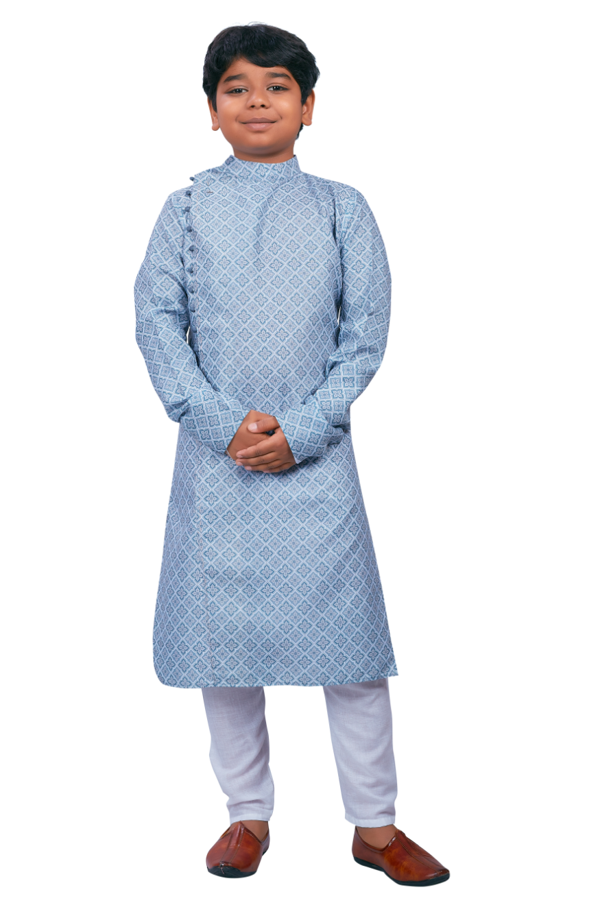 DEIANA'S Casual Designer Kurta Pyjama Set For Boys And kids (Sky Blue Blue) | Swadesiicart