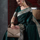 Mitera Green & Gold-Toned Ethnic Motifs Woven Design Zari Satin Banarasi Saree | Swadesiicart