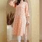 ADA Ethnic Motifs Embroidered Lucknowi Chikankari Detailed Modal Cotton Straight Kurta | Swadesiicart