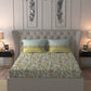 MYTRIDENT Blue White Floral Pure Cotton 144 TC Queen Bedsheet With 2 Pillow Covers - Swadesiicart