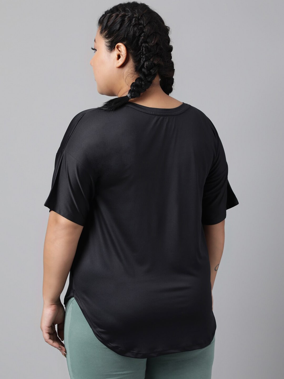 MKH Plus Size Relaxed Fit Typography Printed Drop Shoulder Sleeves Dri-Fit Sports T-shirt - Swadesiicart