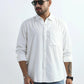 Xkind Men's White Corduroy Regular Fit Shirt | Swadesiicart