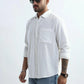 Xkind Men's White Corduroy Regular Fit Shirt | Swadesiicart