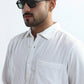 Xkind Men's White Corduroy Regular Fit Shirt | Swadesiicart