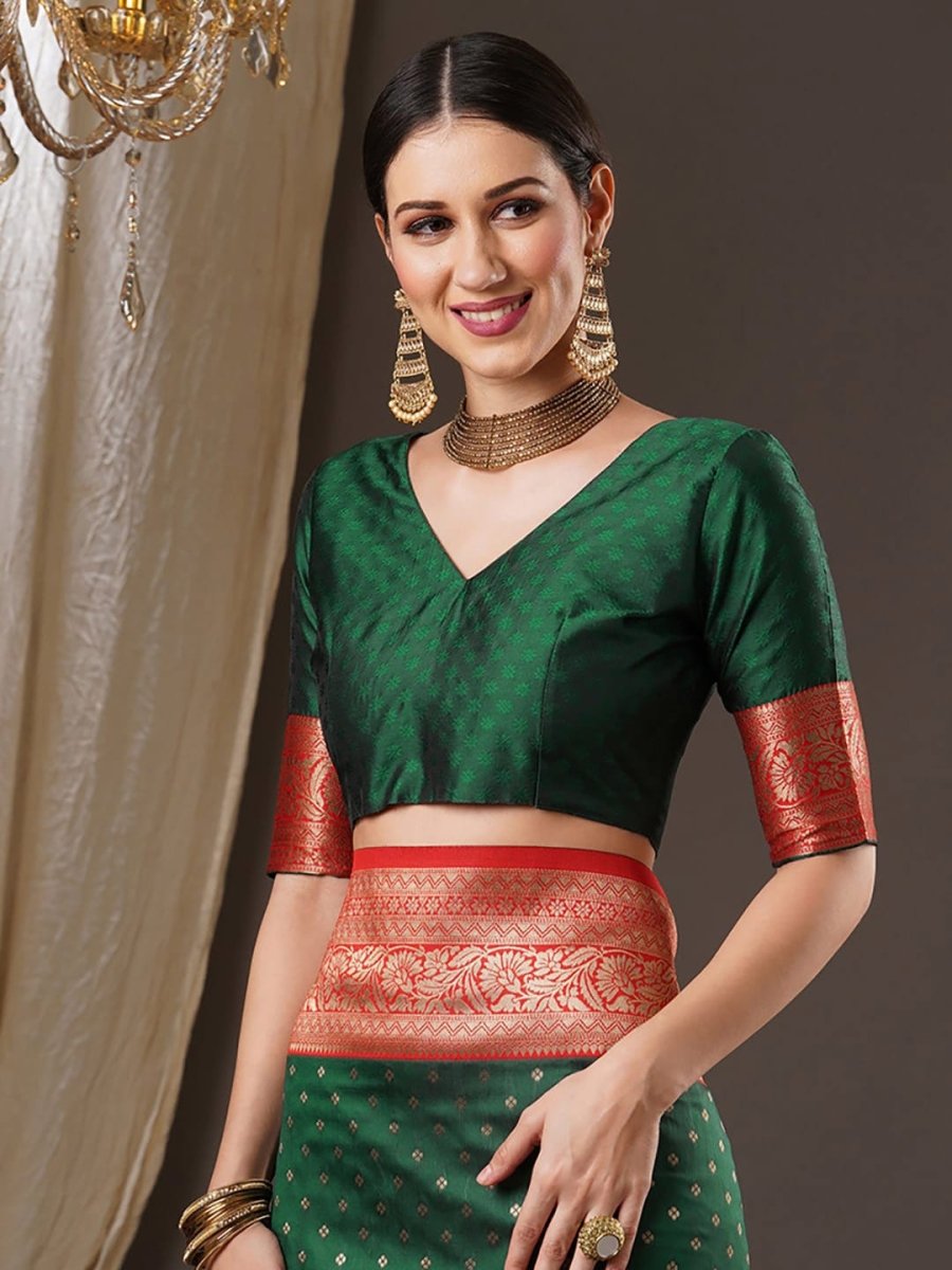 Anouk Zari Silk Blend Banarasi Saree | Swadesiicart