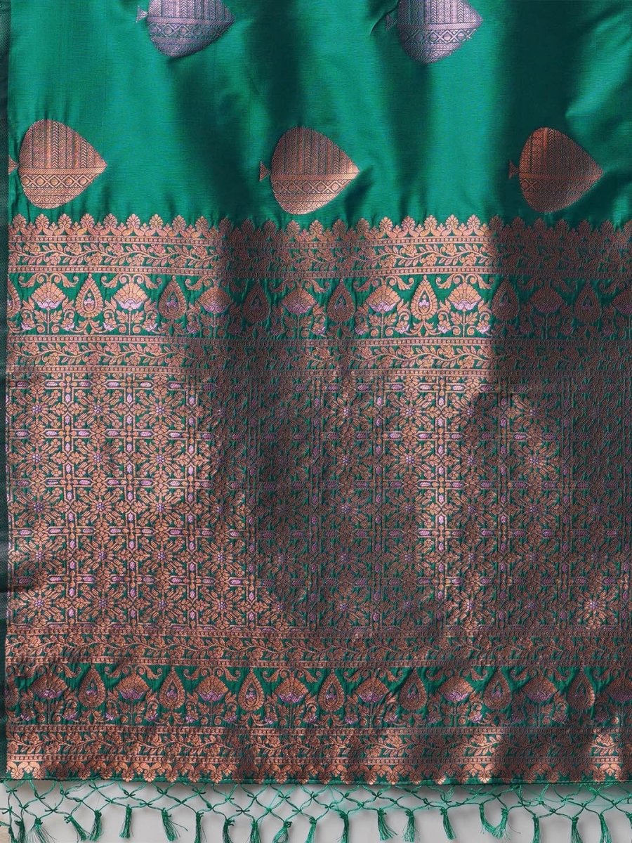 Anouk Ethnic Motifs Zari Banarasi Saree | Swadesiicart