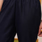 Vishudh Navy Blue & Gold Toned Round Neck Regular Kurta with Trousers & With Dupatta - Swadesiicart