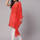 Aks Bandhani Printed Extended Sleeves Kaftan Kurta