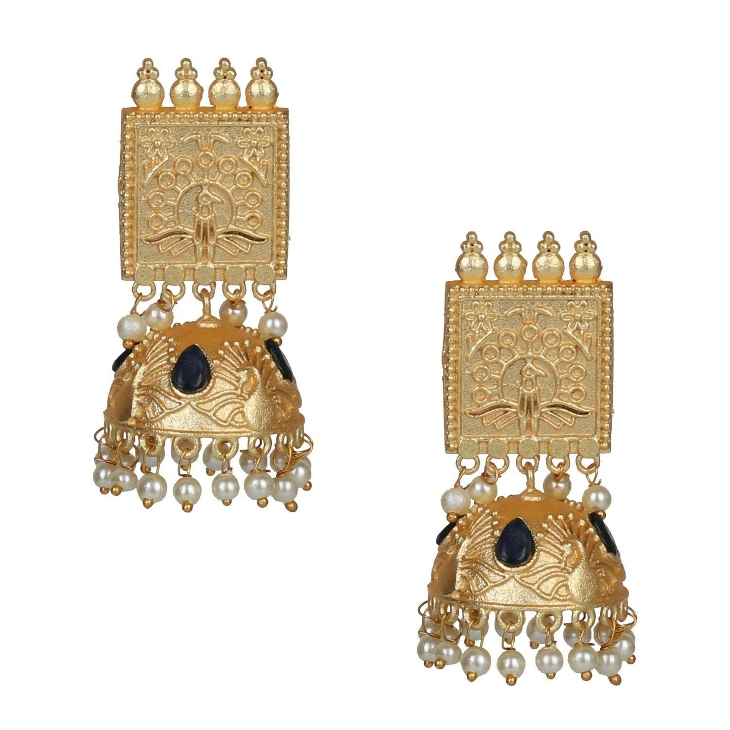 Joban Fashion Women Matte Gold Brass Jhumka | Swadesiicart