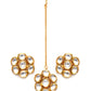 Kundan Round Maang Tikka with Studs Jewellery Set (Gold) - Ruby Raang - Swadesiicart