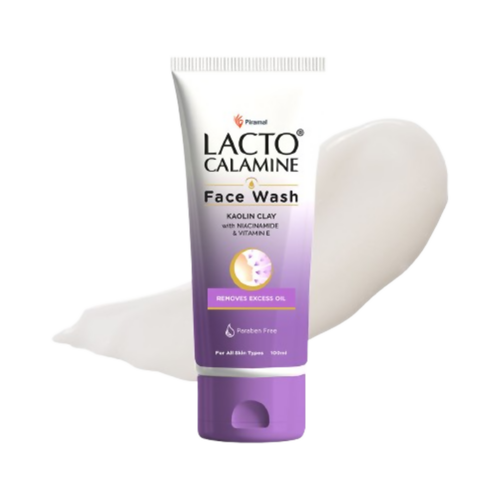 Lacto Calamine Face Wash with Kaolin Clay, Niacinamide & Vitamin E for All Skin Types - Swadesiicart