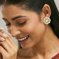 Nuyug 22K Gold-Plated Elegant Kundan Studded & Pearls Beaded Floral Studs | Swadesiicart