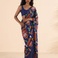 trueBrowns Purple Muslin Ikat Saree | Swadesiicart