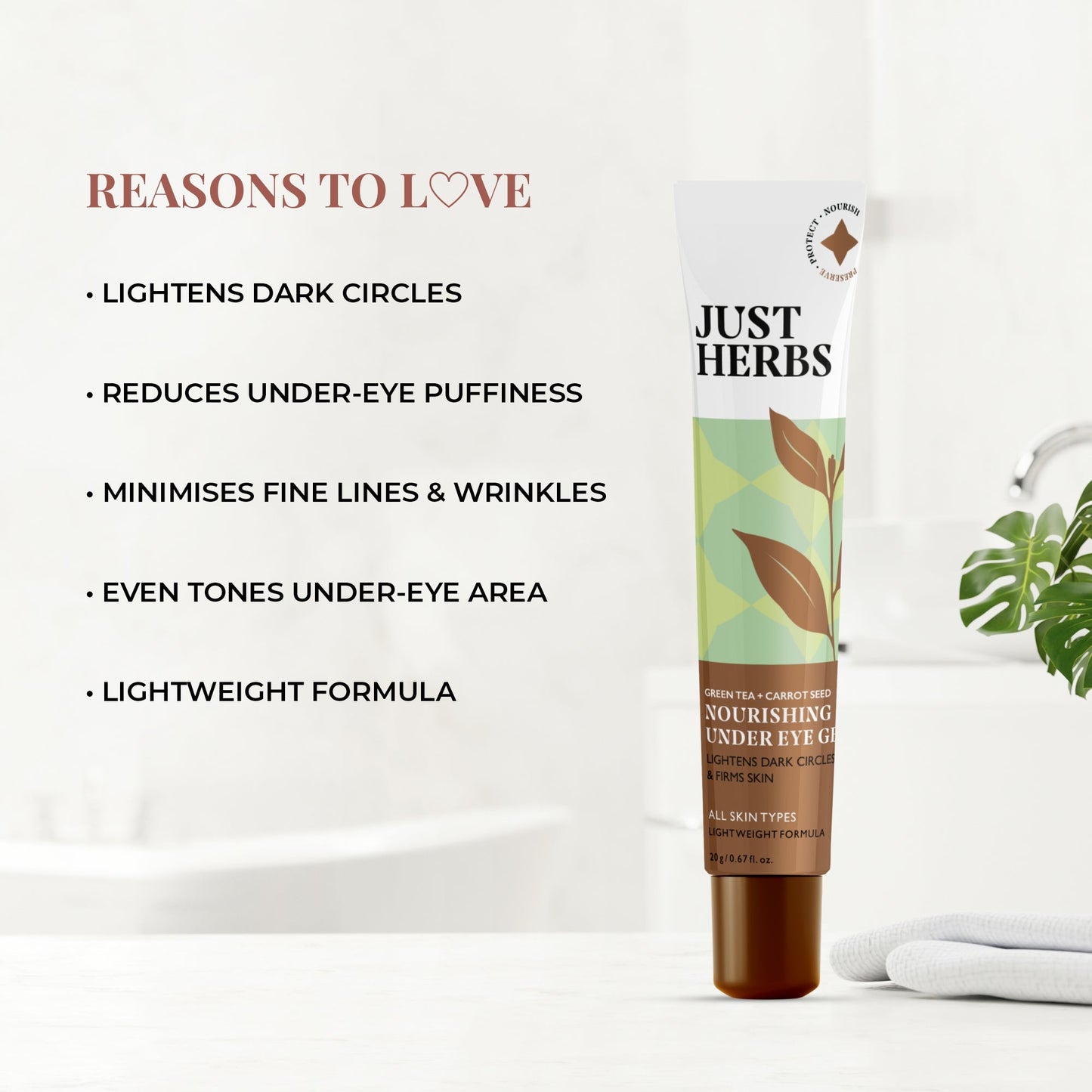 Nourishing Under Eye Gel with Green Tea and Carrot Seed
