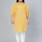 Biba Abstract Printed Batwing Sleeves Shirt Collar Kurta - Swadesiicart