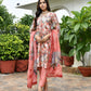 Vaasva Women's Rust Tissue Gota Embroidered Suit Set With Solid Pant And Embroidered Dupatta | Swadesiicart