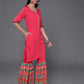 Aks Ethnic Motifs Printed Straight Kurta With Sharara