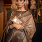 Mitera Beige & Gold-Toned Woven Design Zari Silk Blend Banarasi Saree | Swadesiicart