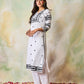 HOUSE OF KARI Notched Neck Floral Embroidered Chikankari Cotton Kurta | Swadesiicart