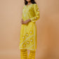HOUSE OF KARI Ethnic Motifs Embroidered Round Neck Chikankari Chanderi Silk Kurta | Swadesiicart