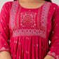 Kalini Ethnic Motifs Printed Mirror Work Kurta - Swadesiicart