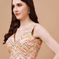 Tikhi Imli Embroidered V-Neck Saree Blouse | Swadesiicart